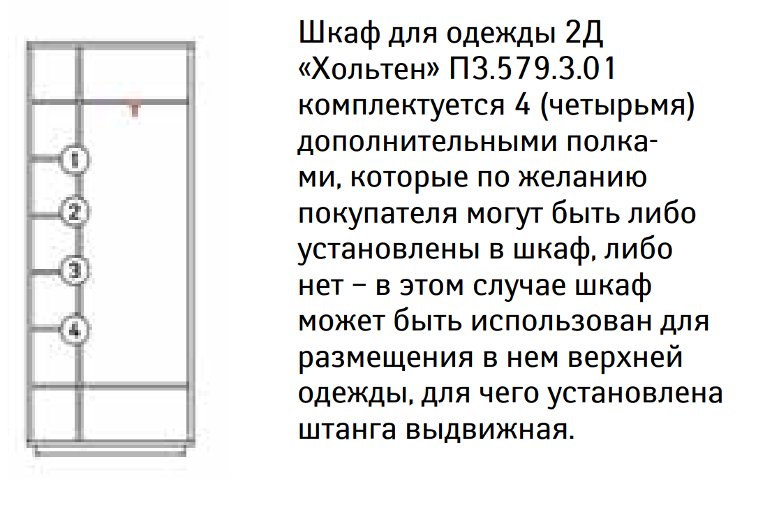 Шкаф для одежды 2д "Хольтен" П3.579.3.01 (Копировать)