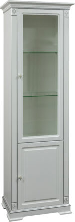 Шкаф с витриной «Мартина Ш 1.1» П574.01, МДФ+шпон, Циркон с серебром