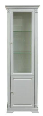 Шкаф с витриной «Мартина Ш 1.1» П574.01, МДФ+шпон, Циркон с серебром